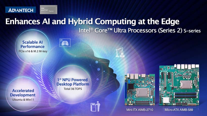 Advantech nâng cao hiệu suất AI và điện toán hybrid với bộ vi xử lý Intel® Core™ Ultra (Series 2) S-Series
